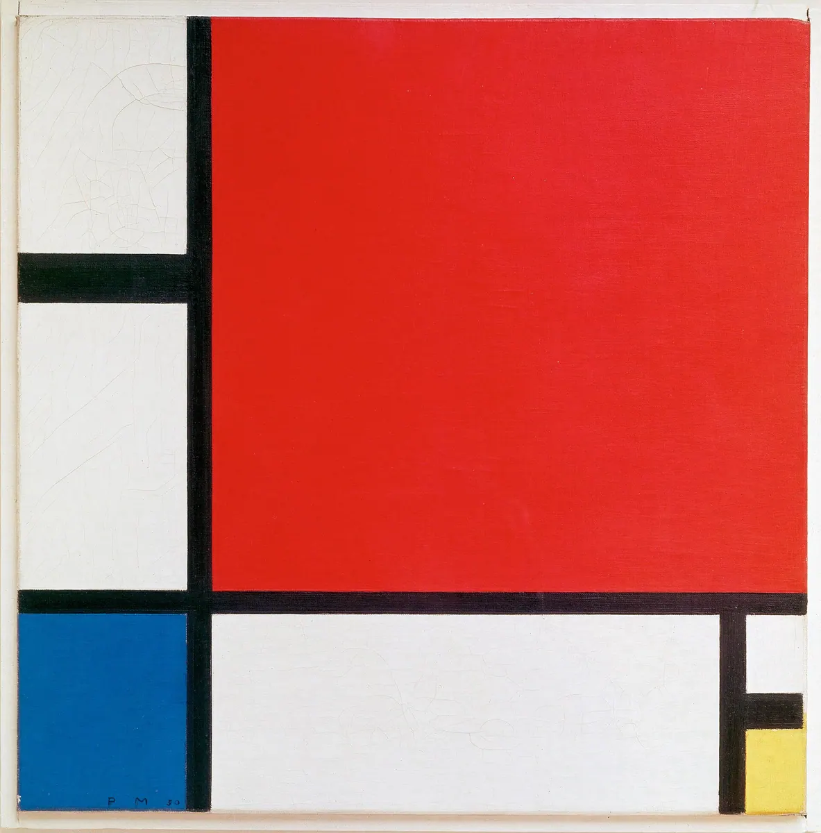 Composition en rouge, bleu et jaune, Piet Mondrian