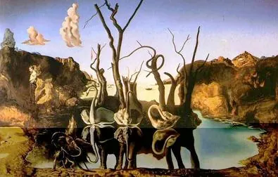 Cygnes réfléchissant des éléphants, Salvador Dalí